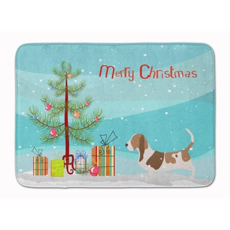 Carolines Treasures Basset Hound Merry Christmas Tree Machine Washable Memory Foam Mat BB2920RUG